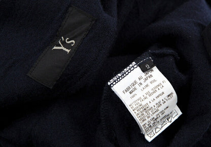 Y's Two-Layered Wool Knit Jacket Blue Size 2