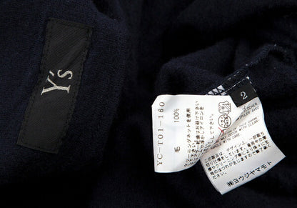 Y's Two-Layered Wool Knit Jacket Blue Size 2