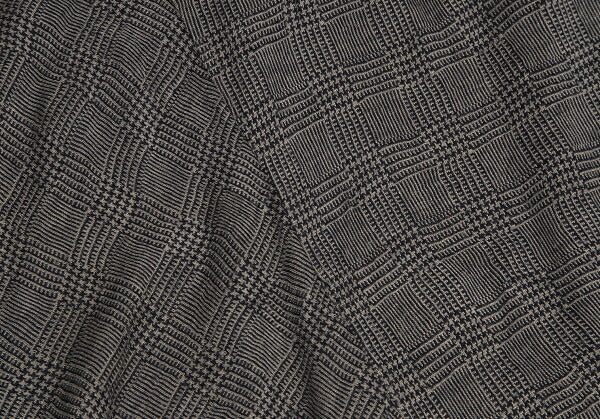 Y's Glen Check Panel Stretch Knit Sweater Gray Size 2