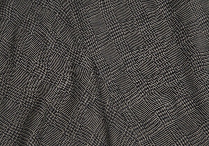 Y's Glen Check Panel Stretch Knit Sweater Gray Size 2