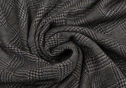 Y's Glen Check Panel Stretch Knit Sweater Gray Size 2