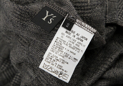 Y's Glen Check Panel Stretch Knit Sweater Gray Size 2