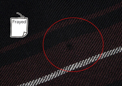 Y's Striped Fringe Layered Black Maroon Muffler