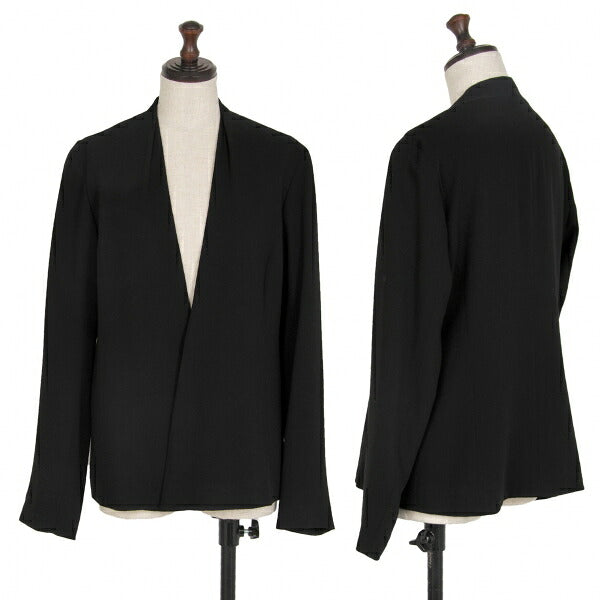 JURGEN LEHL Wool Collarless Jacket Black Size L