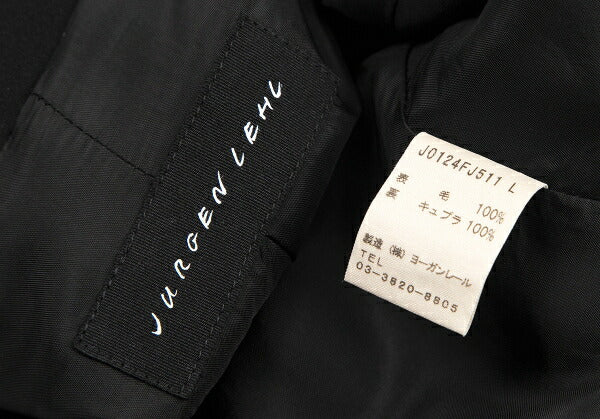 JURGEN LEHL Wool Collarless Jacket Black Size L