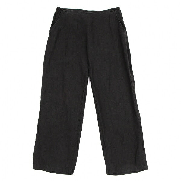 JURGEN LEHL Linen Front Button Pants Charcoal Size L