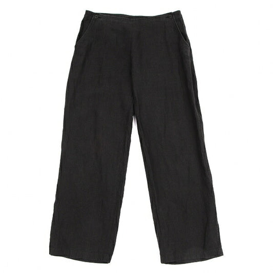 JURGEN LEHL Linen Front Button Pants Charcoal Size L