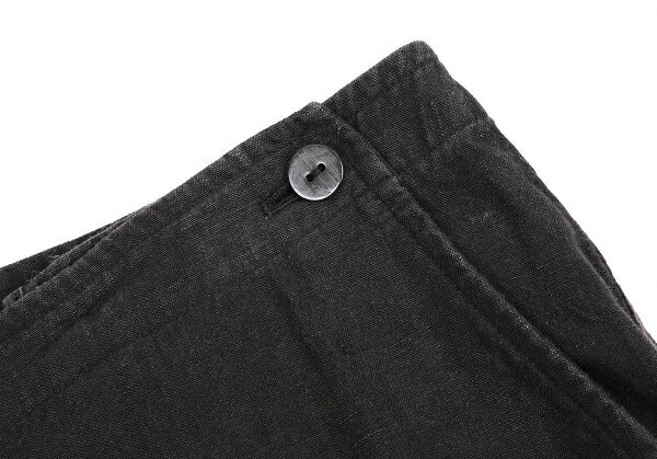 JURGEN LEHL Linen Front Button Pants Charcoal Size L