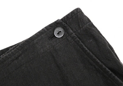 JURGEN LEHL Linen Front Button Pants Charcoal Size L