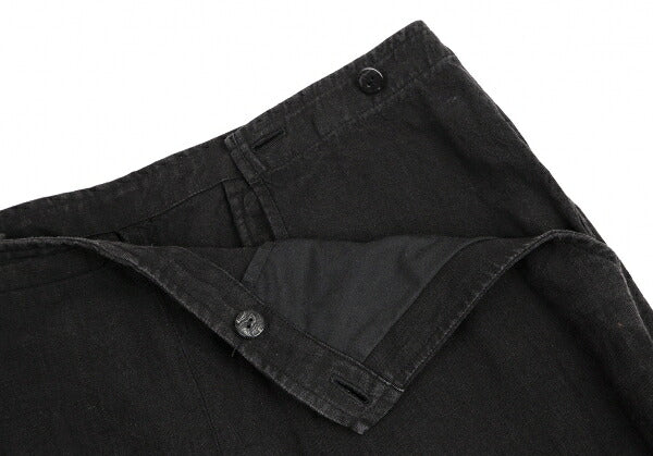 JURGEN LEHL Linen Front Button Pants Charcoal Size L