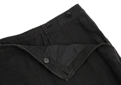 JURGEN LEHL Linen Front Button Pants Charcoal Size L