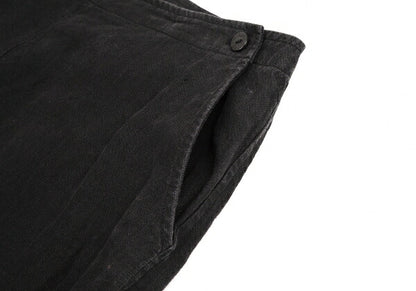JURGEN LEHL Linen Front Button Pants Charcoal Size L