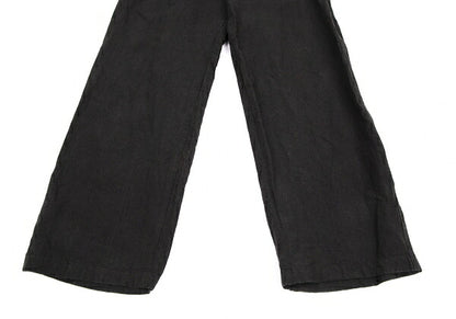 JURGEN LEHL Linen Front Button Pants Charcoal Size L