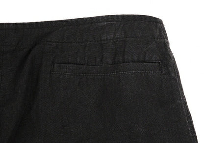 JURGEN LEHL Linen Front Button Pants Charcoal Size L