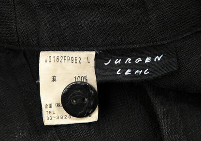 JURGEN LEHL Linen Front Button Pants Charcoal Size L