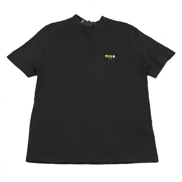 MSGM Back Lace-Up Print T-Shirt Black Size S