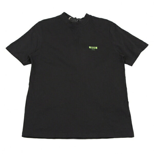 MSGM Back Lace-Up Print T-Shirt Black Size S