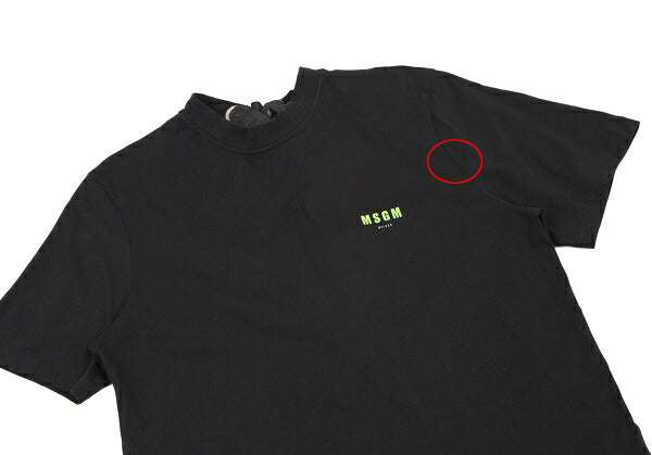 MSGM Back Lace-Up Print T-Shirt Black Size S