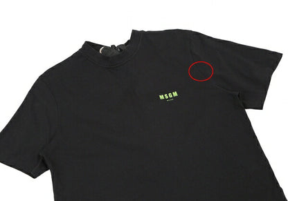 MSGM Back Lace-Up Print T-Shirt Black Size S