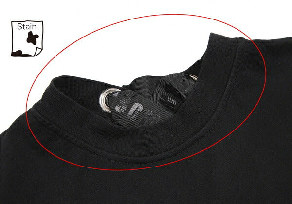 MSGM Back Lace-Up Print T-Shirt Black Size S