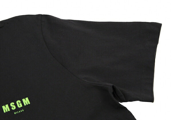 MSGM Back Lace-Up Print T-Shirt Black Size S