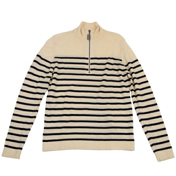 Jean Paul GAULTIER HOMME Marine Border Half-Zip Knit Size 48