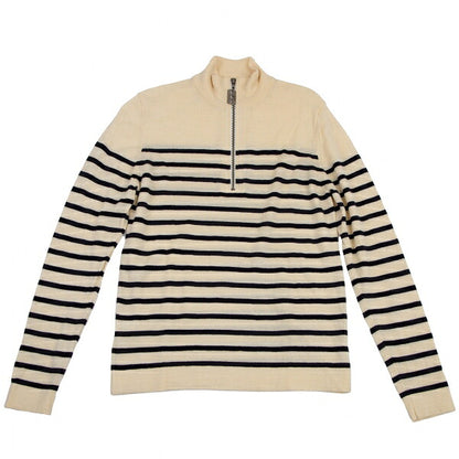 Jean Paul GAULTIER HOMME Marine Border Half-Zip Knit Size 48