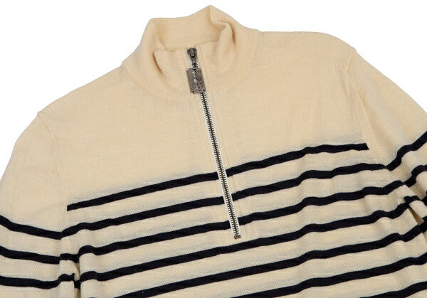 Jean Paul GAULTIER HOMME Marine Border Half-Zip Knit Size 48