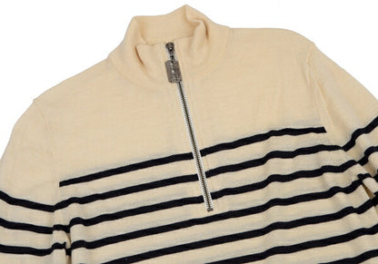 Jean Paul GAULTIER HOMME Marine Border Half-Zip Knit Size 48