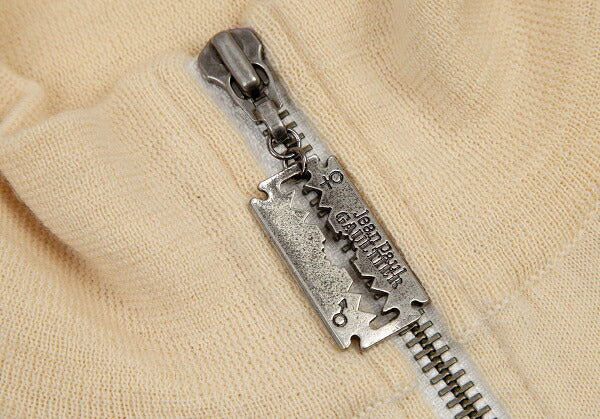 Jean Paul GAULTIER HOMME Marine Border Half-Zip Knit Size 48