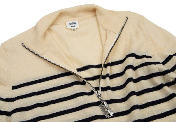 Jean Paul GAULTIER HOMME Marine Border Half-Zip Knit Size 48
