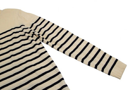 Jean Paul GAULTIER HOMME Marine Border Half-Zip Knit Size 48