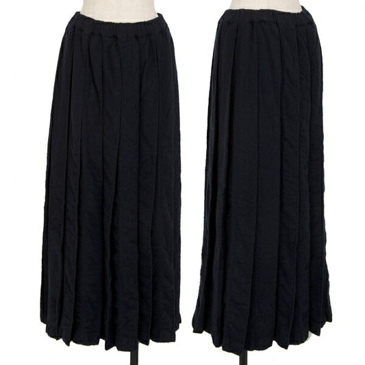 COMME des GARCONS Shrunk Wool Pleated Long Skirt Blue Size M