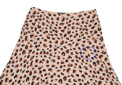 Theory 22SS Leopard Print Silk Asymmetric Skirt Pink Size 2