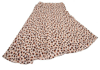 Theory 22SS Leopard Print Silk Asymmetric Skirt Pink Size 2