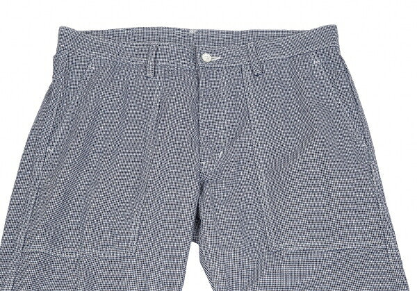 COMME des GARCONS HOMME Puppytooth Cotton White Navy Pants Size M