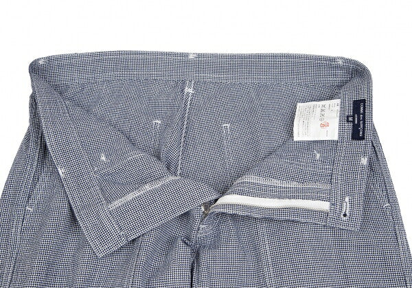 COMME des GARCONS HOMME Puppytooth Cotton White Navy Pants Size M