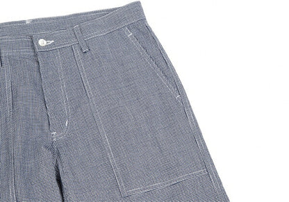 COMME des GARCONS HOMME Puppytooth Cotton White Navy Pants Size M