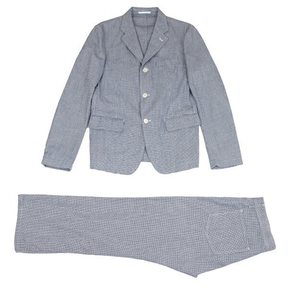 COMME des GARCONS HOMME Puppytooth Cotton White Navy Pants Size M