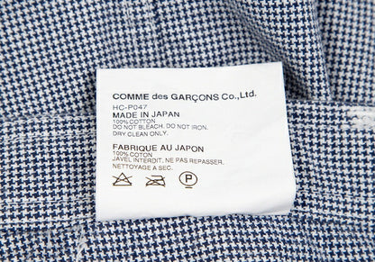 COMME des GARCONS HOMME Puppytooth Cotton White Navy Pants Size M
