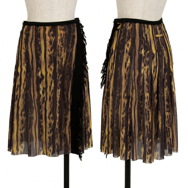 Jean Paul GAULTIER FEMME Leopard Pleated Skirt Size 38