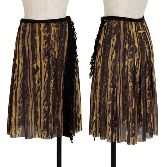 Jean Paul GAULTIER FEMME Leopard Pleated Skirt Size 38