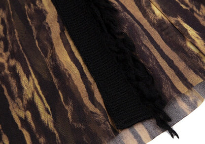 Jean Paul GAULTIER FEMME Leopard Pleated Skirt Size 38
