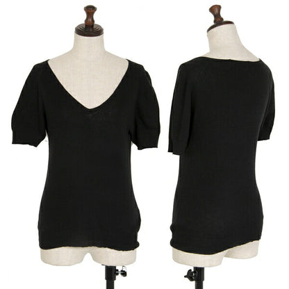 Yohji Yamamoto NOIR Cotton Silk V-Neck Knit Sweater Size 2