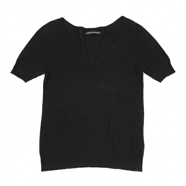 Yohji Yamamoto NOIR Cotton Silk V-Neck Knit Sweater Size 2