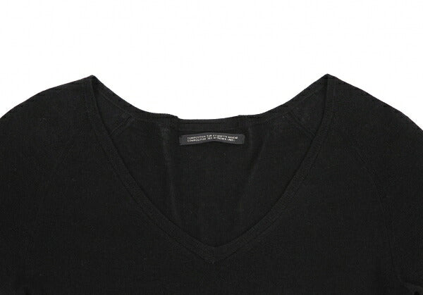 Yohji Yamamoto NOIR Cotton Silk V-Neck Knit Sweater Size 2