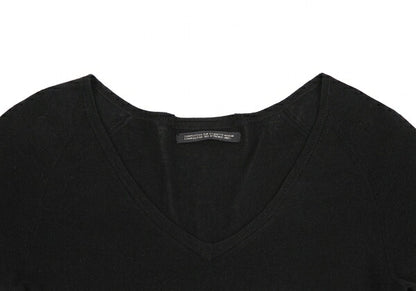 Yohji Yamamoto NOIR Cotton Silk V-Neck Knit Sweater Size 2