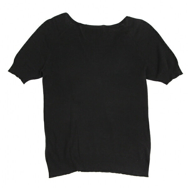 Yohji Yamamoto NOIR Cotton Silk V-Neck Knit Sweater Size 2