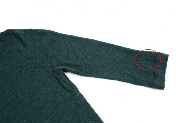 Yohji Yamamoto NOIR Sheer Wool 3/4 Sleeve Knit Green Size 2