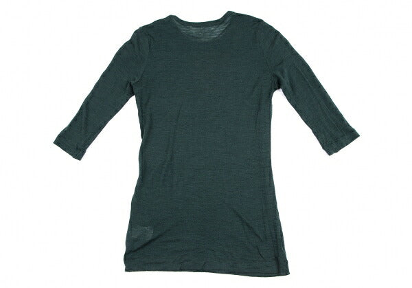 Yohji Yamamoto NOIR Sheer Wool 3/4 Sleeve Knit Green Size 2